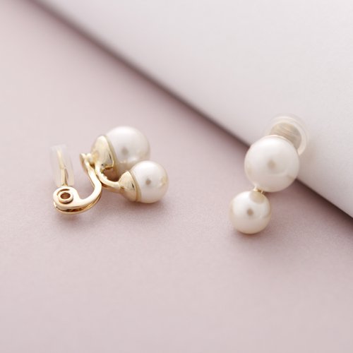 JewCas ダブルパールエアイヤリング[JC2128]