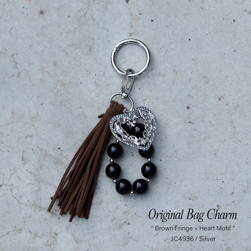 オリジナルバッグチャーム ブラウン×ハート[JC4936]
