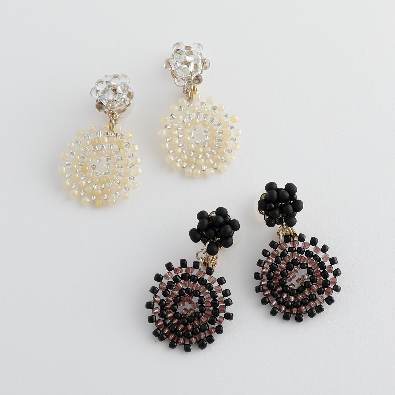 JewCas シアーサークルビーズエアフィットイヤリング [JC4957]