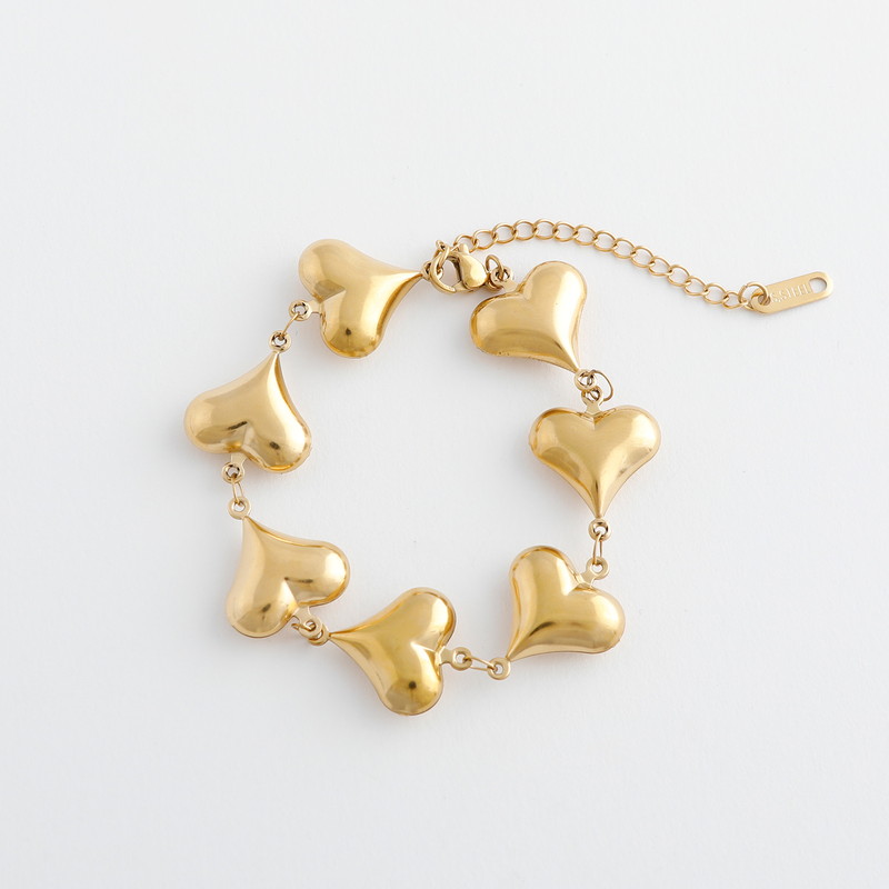 ステンレスハートブレスレット [JCQ0211]