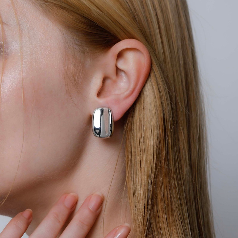 【金属アレルギー対応ノットアレ】グロススクエアエアフィットイヤリング[NOA0112]