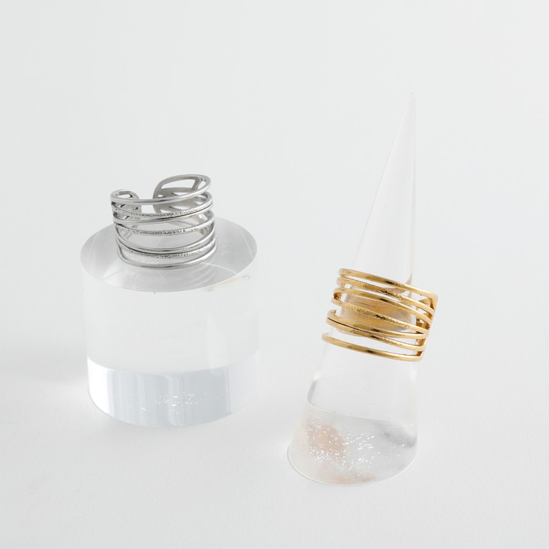 【金属アレルギー対応ノットアレプラス】ワイヤーデザインリングイヤカフ[NOP0131]