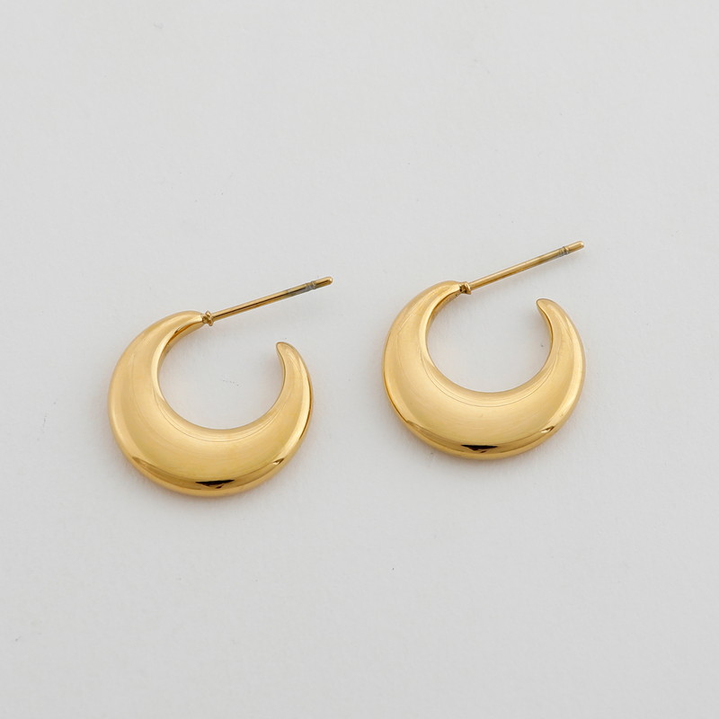 【金属アレルギー対応ノットアレプラス】リップルフープピアス[NOP0142]