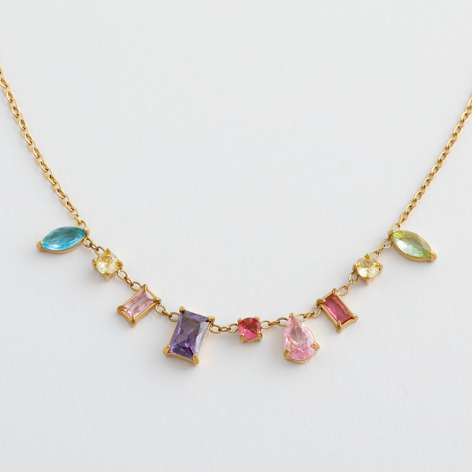 【金属アレルギー対応ノットアレプラス】カラージルコニアネックレス[NOP0154]