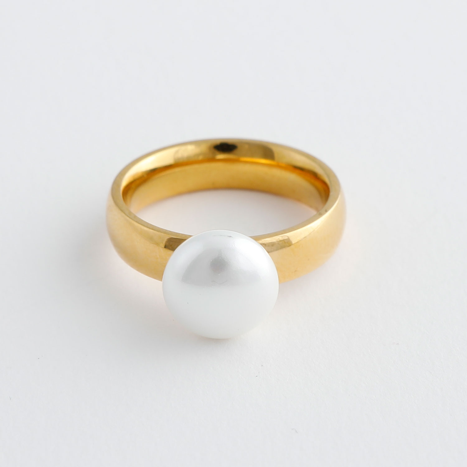 【金属アレルギー対応ノットアレプラス】シェルパールリング[NOP0156]