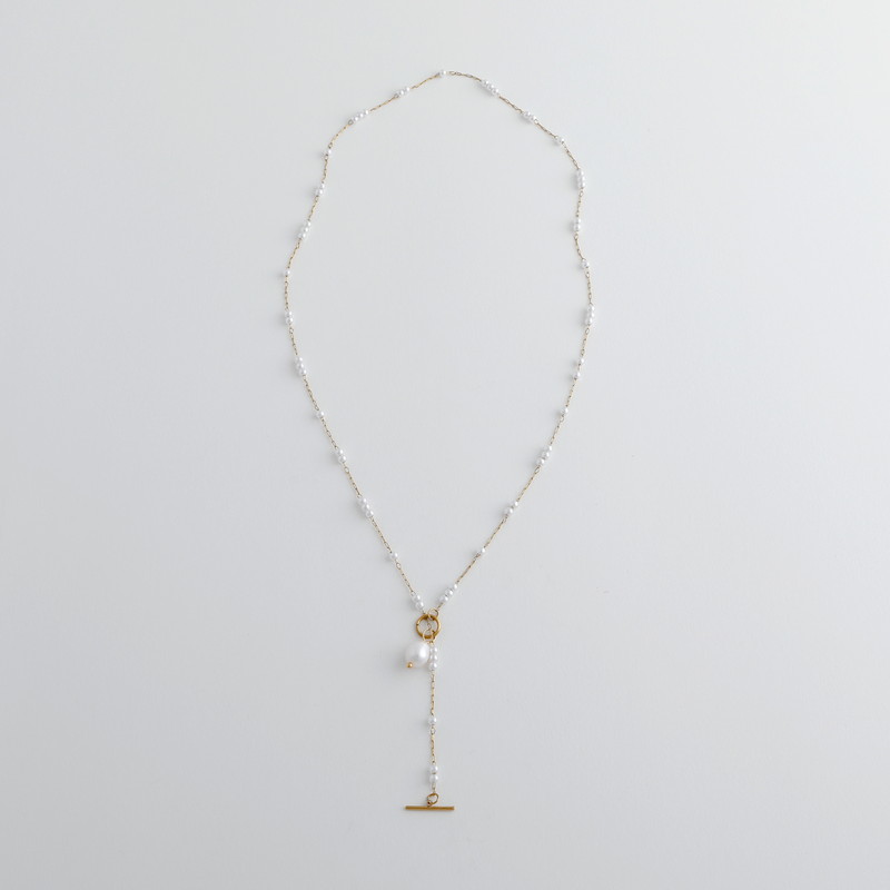 【金属アレルギー対応ノットアレプラス】ステンレスパールネックレス[NOP0167]